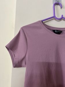 Cute pink Ribbed Cropped Tee size M
