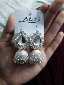 Stunning Silver Jhumka Earrings