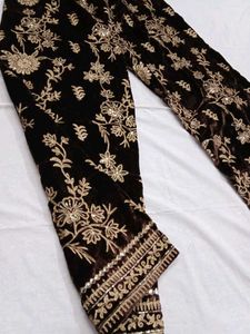 Velvet Embroidered Salwar Kameez