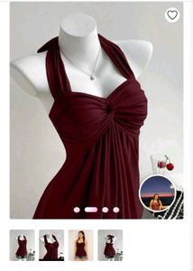 Maroon Ruched Halter top