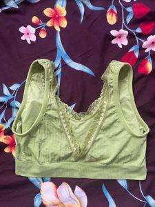 Lace Trim Sports Bra
