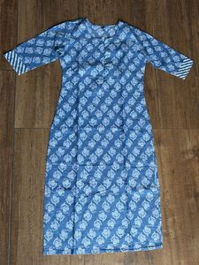 Blue Printed Kurta and Palazzo Set