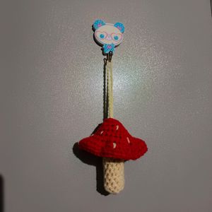 Crochet Mushroom Keychain