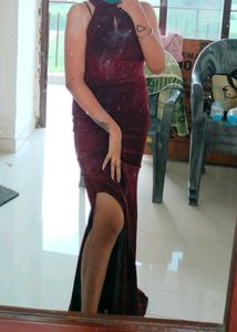 Shimmer Maroon Senorita Dress