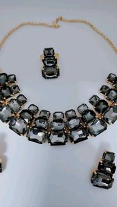 Grey Korean necklace Set