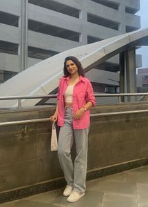 Chic Pink Collared Shirt