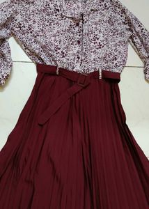 Chic Floral Print Shirt Dress