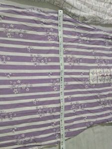 Purple Striped Kurta Set