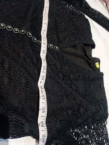 Elegant Black &amp; Gold Kurta skirt Set 3pc