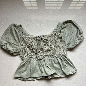 OLIVE Chic Puff Sleeve Top