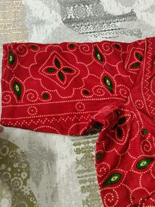 Mehroon Bandhani Print Blouse