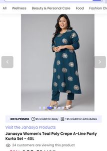 Teal Kurta with Golden Floral Print