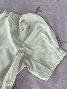 Elegant Cream Puff Sleeve Top