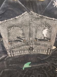 Distressed Denim Shorts