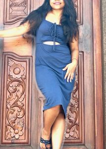 Navy Blue Cut-Out Dress