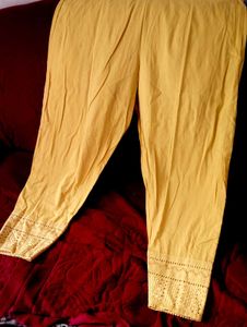 Yellow salwar with Lace Detail