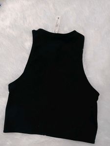 Black Lace-Up Crop top