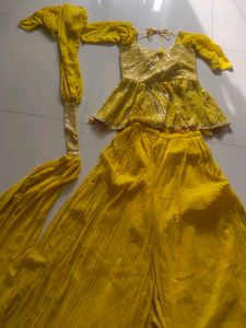 Stunning Yellow Sequined Lehenga Choli