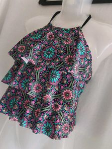 Tiered Boho Mandala Print Bikini Top