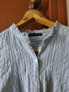 Blue Striped Ruffle Blouse💙