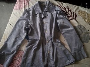 Blue Striped Button-Up Shirt and short