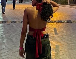 Chic Halter Neck Red Top