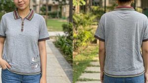 Cute Grey Polo T-Shirt