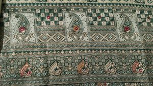 new tag green and pista sari with blouse pie