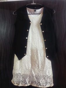 white top with black jacket