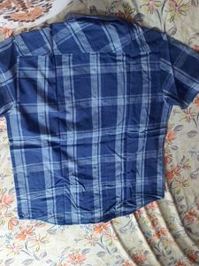 Men's Blue Plaid Casual Shirt