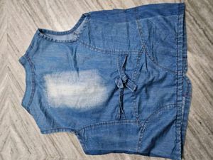 OPEN Denim Vest with Studs