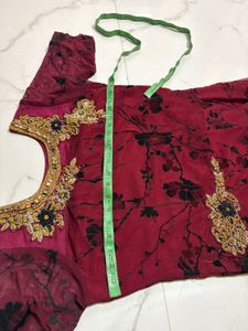 Elegant Burgundy Floral Gown