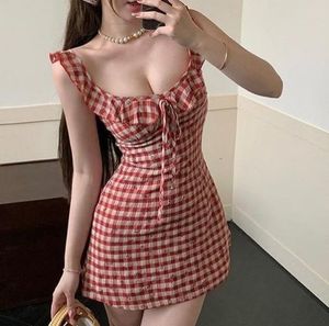 Red Gingham Mini Dress