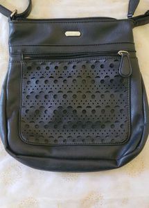 Lavie Stylish navy blue Faux Leather Crossbody Bag