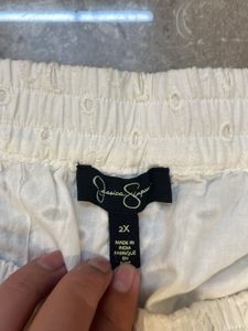 Elegant White Embroidered Palazzos