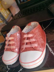 Very Cute Glittering Peach Shoe
