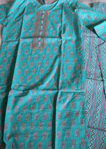 Teal Paisley Kurta Set