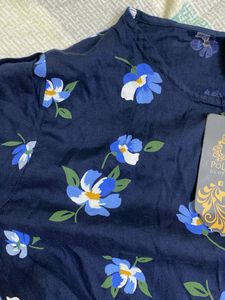 Navy blue floral dress