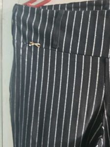 officewear formal Striped Black Pants