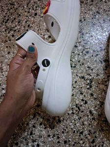 White Casual Slip-on Sandals with Charms
