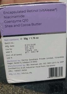 Retinol Night Cream for Wrinkle Protection