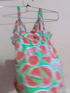 Watermelon Sleevless Kids Frock