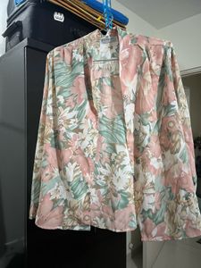 Vintage Floral Button-Up Blouse
