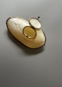 Antique mother of pearl pendant/ trinket box