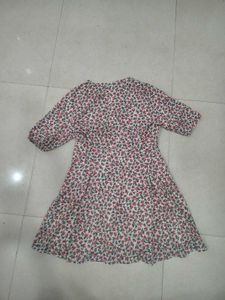 Floral Print V-Neck A-Line Mini Dress