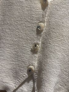 Cream Knit Button-Up Vest