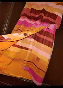 women Vibrant Striped Wrap Dress summer