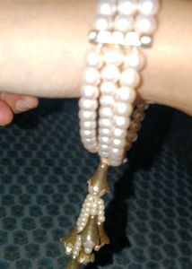 Elegant Pearl Bracelet with Danglers