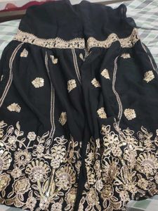 Elegant Black & Gold Embellished Lehenga Choli