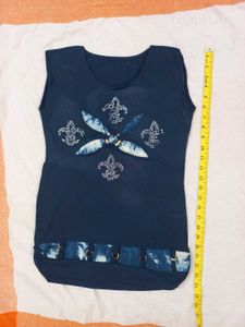 Stylish Blue Sleeveless Top